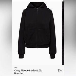 Aritzia Cozy Fleece Perfect Zip Up Hoodie Black Size S